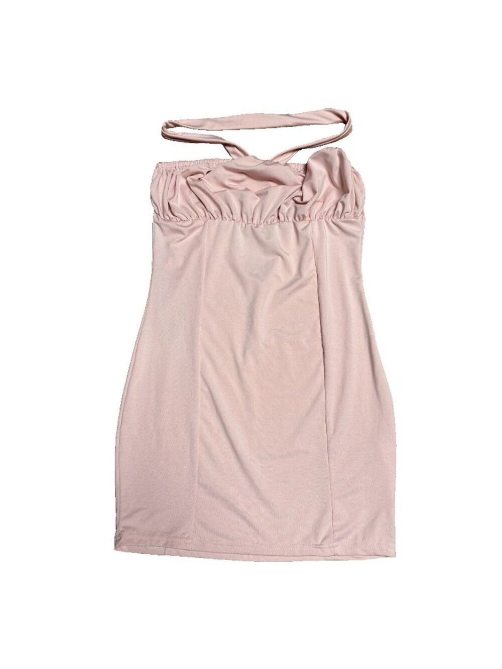 Half Heart Mini Dress Size S Light Pink Stretchy, FLAW